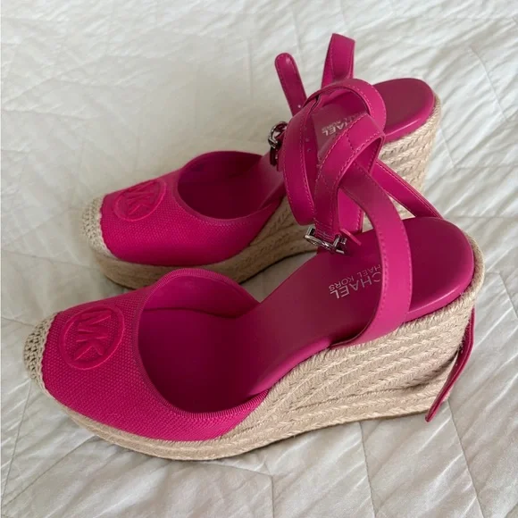 Michael Kors Larissa Fuchsia Wedge Espadrilles - Picture 3 of 5